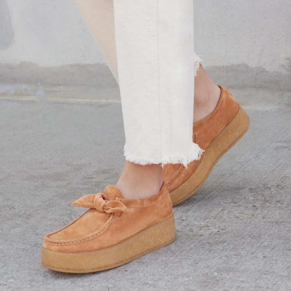 Loeffler Randall Tabitha Tan Suede Knot Chukka Platform Shoes Size 10